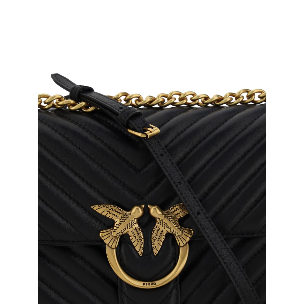 PINKO Love One Classic preta de couro